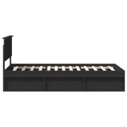 Berkfield Home Bed Frame with Headboard Black 90 x 200 cm Solid Pine Wood - thumbnail 8