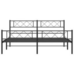 Berkfield Home Metal Bed Frame with Headboard & Footboard Black 183x213 cm - thumbnail 5