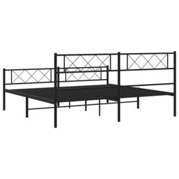 Berkfield Home Metal Bed Frame with Headboard & Footboard Black 183x213 cm - thumbnail 8