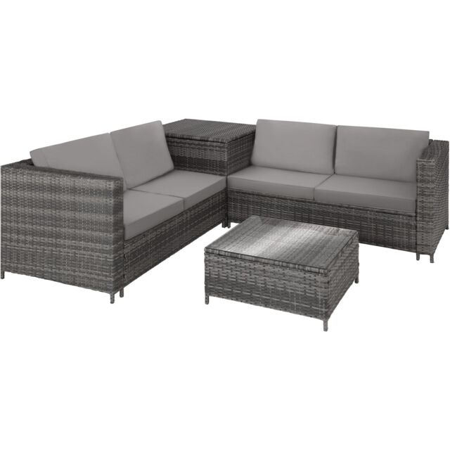 tectake Garden Furniture Set Siena in Light Grey - Size: 4 Person - image 1
