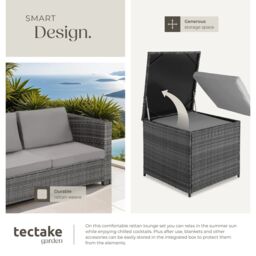 tectake Garden Furniture Set Siena in Light Grey - Size: 4 Person - thumbnail 4