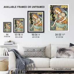 Artery8 Salon des Cent Woman Picking Flower Grasset Framed Wall Art Print - Size: A4 - thumbnail 3