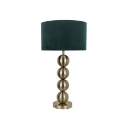 Pagazzi Aila Antique Brass Table Lamp with Green Shade in Gold - thumbnail 3