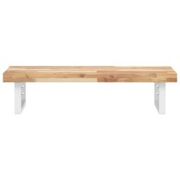 Berkfield Home Basin Shelf Wall Mounted Steel & Solid Wood Acacia in Brown - thumbnail 4
