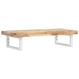 Berkfield Home Basin Shelf Wall Mounted Steel & Solid Wood Acacia in Brown - thumbnail 2