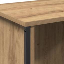 Berkfield Home TV Stand Artisan Oak Engineered Wood, Metal 102 x 35 x 45 cm in Brown - thumbnail 8