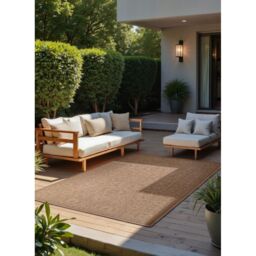 THE RUGS Kona Reversible Rug - Indoor Outdoor Flat Woven Polypropylene Low Pile in Beige - Size: 200 cm x 290 cm - thumbnail 6