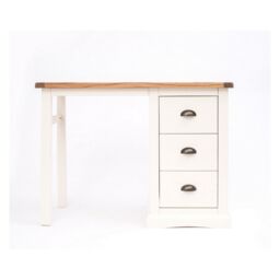 Cabinet Bits Cosenza 3 Drawer Desk - Dressing Table Brass Cup Handle in Off-White - thumbnail 1