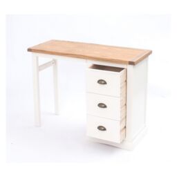 Cabinet Bits Cosenza 3 Drawer Desk - Dressing Table Brass Cup Handle in Off-White - thumbnail 4