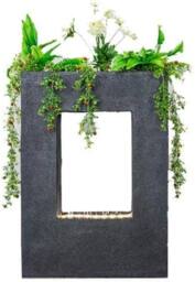 Primrose Milano Rain Effect Water Feature Planter Fountain with Lights H77cm in Grey - thumbnail 2