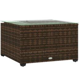 Wyld Haus Nolone Brown Rattan Outdoor Glass Top Side Table - thumbnail 2