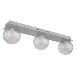Netlighting Ander Globe Ceiling Light Nickel Matt IP44 Balls Glass Shade 3x G9 in Grey - thumbnail 2