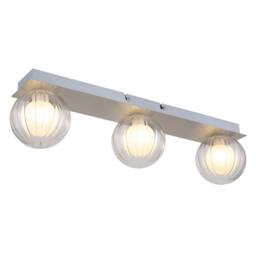 Netlighting Ander Globe Ceiling Light Nickel Matt IP44 Balls Glass Shade 3x G9 in Grey - thumbnail 1