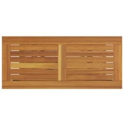 Berkfield Home Outdoor Table Natural&Grey 35x80x75 cm Solid Wood & Steel in Beige - Size: 35 x 80 x 75 cm - thumbnail 7