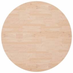 Berkfield Home Round Table Top √ò90x2, 5 cm Untreated Solid Wood Oak in Light Oak - thumbnail 3