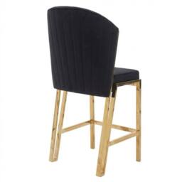HOME LUXE INTERIOR Fabio Black Velvet Barstool with Gold Frame - Luxury Breakfast Stool - thumbnail 2