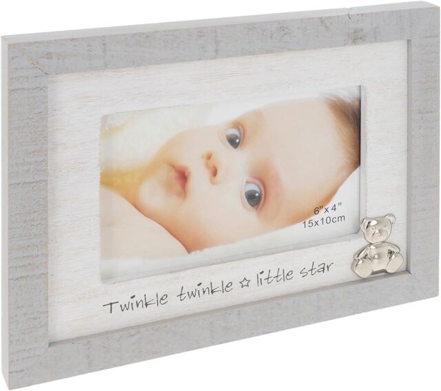Joe Davies Shudehill Rustic Sentiment Photo Frame - New Baby in Grey