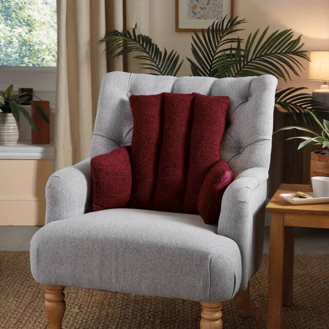 Coopers of Stortford Reversible Armchair Cushion, Teddy Fleece & Polyester in Red - image 1
