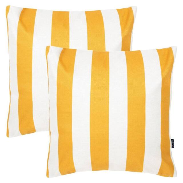 icon 2 Pack Cushion 43x43 Kyoto Fabric, Stripe, Yellow - image 1