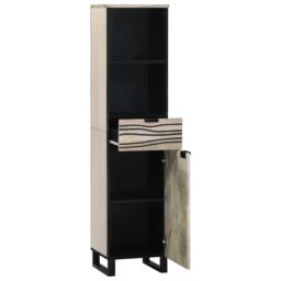 Berkfield Home Bathroom Cabinet with Drawer with Shelf with Storage with Door Brown, Black 38 x 33.5 x 160 cm in Brown - thumbnail 2