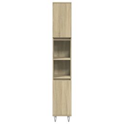 Berkfield Home 3 Piece Bathroom Furniture Set Sonoma Oak Engineered Wood in Brown - thumbnail 5