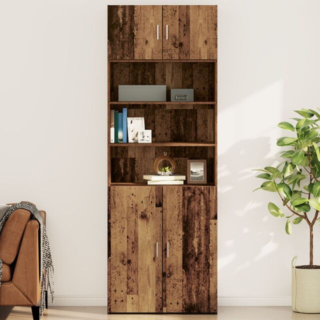 Berkfield Home Wall Cabinet Old wood 80 x 42.5 x 40 cm Engineered wood in Brown - image 1