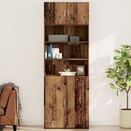 Berkfield Home Wall Cabinet Old wood 80 x 42.5 x 40 cm Engineered wood in Brown - thumbnail 1