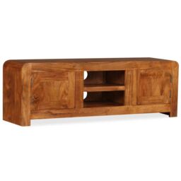 Berkfield Home TV Cabinet Solid Wood with Honey Finish 120x30x40 cm in Brown - Size: 120 x 30 x 40 cm - thumbnail 3
