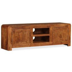 Berkfield Home TV Cabinet Solid Wood with Honey Finish 120x30x40 cm in Brown - Size: 120 x 30 x 40 cm - thumbnail 1