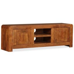 Berkfield Home TV Cabinet Solid Wood with Honey Finish 120x30x40 cm in Brown - Size: 120 x 30 x 40 cm - thumbnail 4