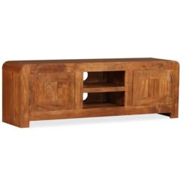 Berkfield Home TV Cabinet Solid Wood with Honey Finish 120x30x40 cm in Brown - Size: 120 x 30 x 40 cm - thumbnail 5