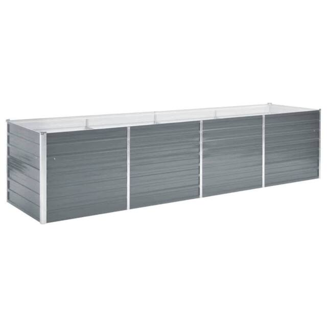 Berkfield Home Garden Raised Bed Galvanised Steel 320x80x77 cm Grey - Size: 320 x 80 x 77 cm - image 1
