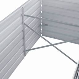 Berkfield Home Garden Raised Bed Galvanised Steel 320x80x77 cm Grey - Size: 320 x 80 x 77 cm - thumbnail 5