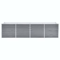 Berkfield Home Garden Raised Bed Galvanised Steel 320x80x77 cm Grey - Size: 320 x 80 x 77 cm - thumbnail 3