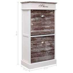 Berkfield Home Shoe Cabinet Brown 50x28x98 cm Paulownia Wood - Size: 50 x 28 x 98 cm - thumbnail 8