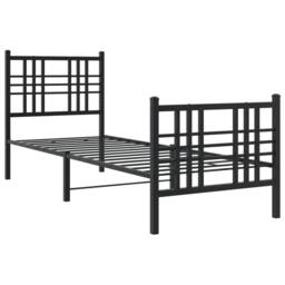 Berkfield Home Metal Bed Frame without Mattress with Footboard Black 75x190cm - Size: 75x190 cm - thumbnail 3