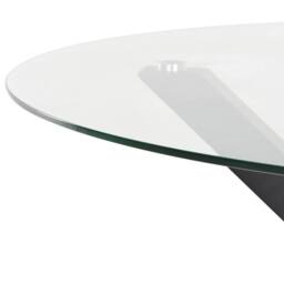 Wyld and Coco 120cm Round Garden Table - Black Aluminium Frame Taupe Glass Top - thumbnail 5
