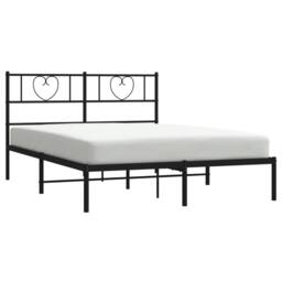 Berkfield Home Metal Bed Frame with Headboard Black 135x190 cm Double - thumbnail 3