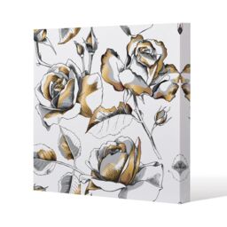 Benjamin Tate Design Golden Roses (Canvas Print) / 77 x 77 x 4cm in Natural - Size: 77 x 77 x 4 cm - thumbnail 1
