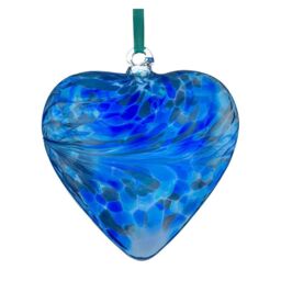 Sienna Glass 8cm Friendship Heart With Love Blue