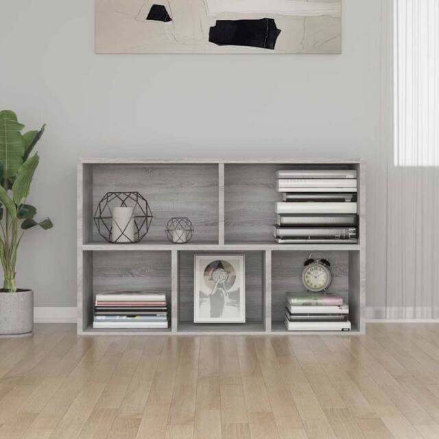 Berkfield Home Classic Book Cabinet/Sideboard Grey Sonoma 50x25x80 cm Engineered Wood - Size: 50 x 25 x 80 cm - image 1