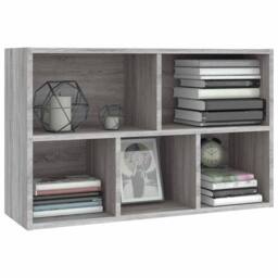Berkfield Home Classic Book Cabinet/Sideboard Grey Sonoma 50x25x80 cm Engineered Wood - Size: 50 x 25 x 80 cm - thumbnail 5