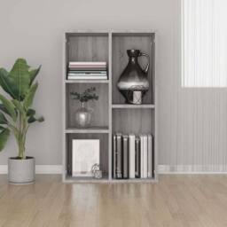 Berkfield Home Classic Book Cabinet/Sideboard Grey Sonoma 50x25x80 cm Engineered Wood - Size: 50 x 25 x 80 cm - thumbnail 2