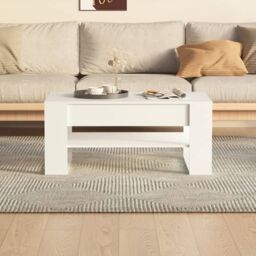 Berkfield Home Coffee Table White 102x55x45 cm Engineered Wood - Size: 102 x 55 x 45 cm - thumbnail 5