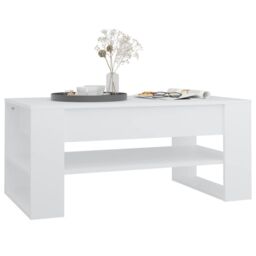 Berkfield Home Coffee Table White 102x55x45 cm Engineered Wood - Size: 102 x 55 x 45 cm - thumbnail 6