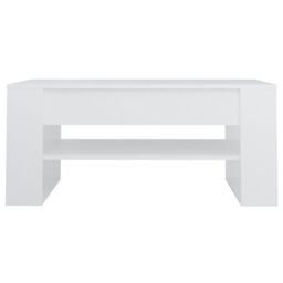 Berkfield Home Coffee Table White 102x55x45 cm Engineered Wood - Size: 102 x 55 x 45 cm - thumbnail 3