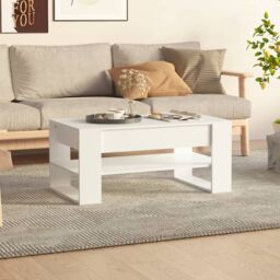 Berkfield Home Coffee Table White 102x55x45 cm Engineered Wood - Size: 102 x 55 x 45 cm - thumbnail 1