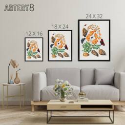 "Artery8 Flowers Butterflies & Seashells Bolton Black Framed Canvas Wall Art - Size: W18"" x H24""" - thumbnail 4