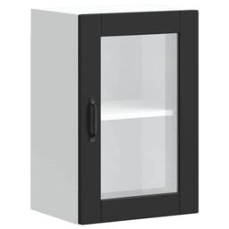 Berkfield Home Kitchen Wall Cabinet with Glass Door¬†Porto Black - thumbnail 2
