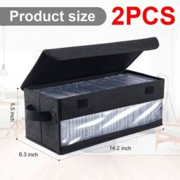 KORVIXA 2x DVD CD DISC Holder Plastic Storage in Black - thumbnail 2